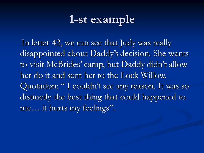 1-st example     In letter 42, we can see that Judy